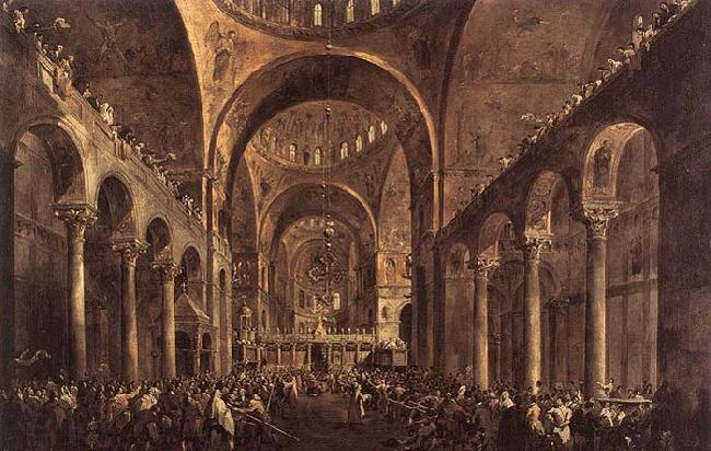 GUARDI, Francesco Doge Alvise IV Mocenigo Appears to the People in St Mark's Basilica in 1763 Norge oil painting art